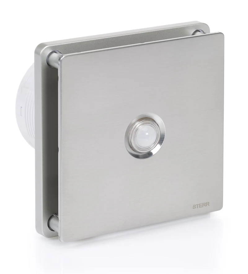 STERR BFS100P-S – 100 mm Aspiratore da Bagno, Sensore di movimento, 90 m³/h, Argento