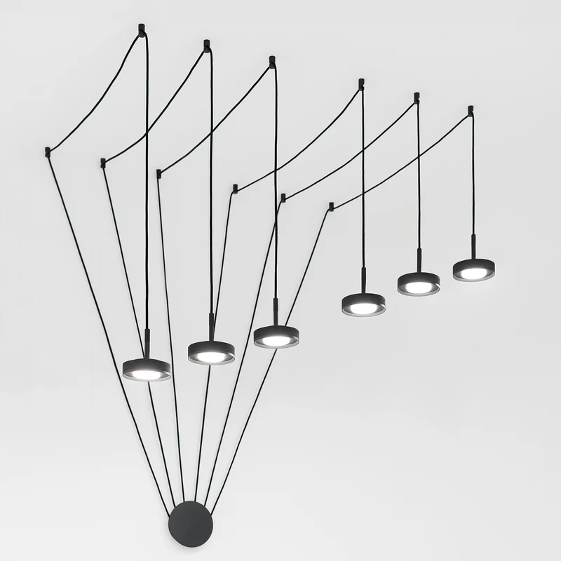 Sospensione decentrata moderna con 6 luci GX53