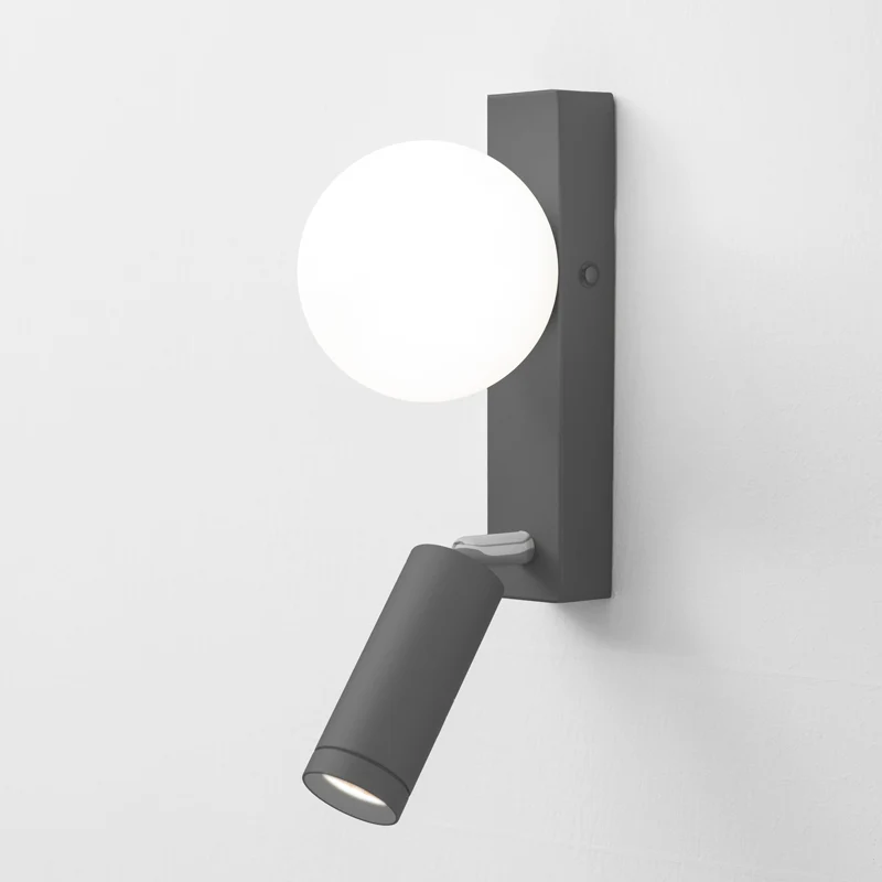 Applique da parete per interno antracite led faretto orientabile