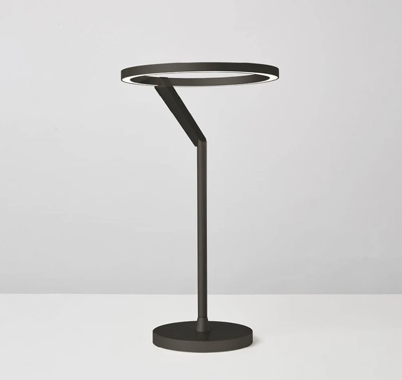 Lampada da tavolo bronzo in alluminio led dimmerabile diametro 22cm