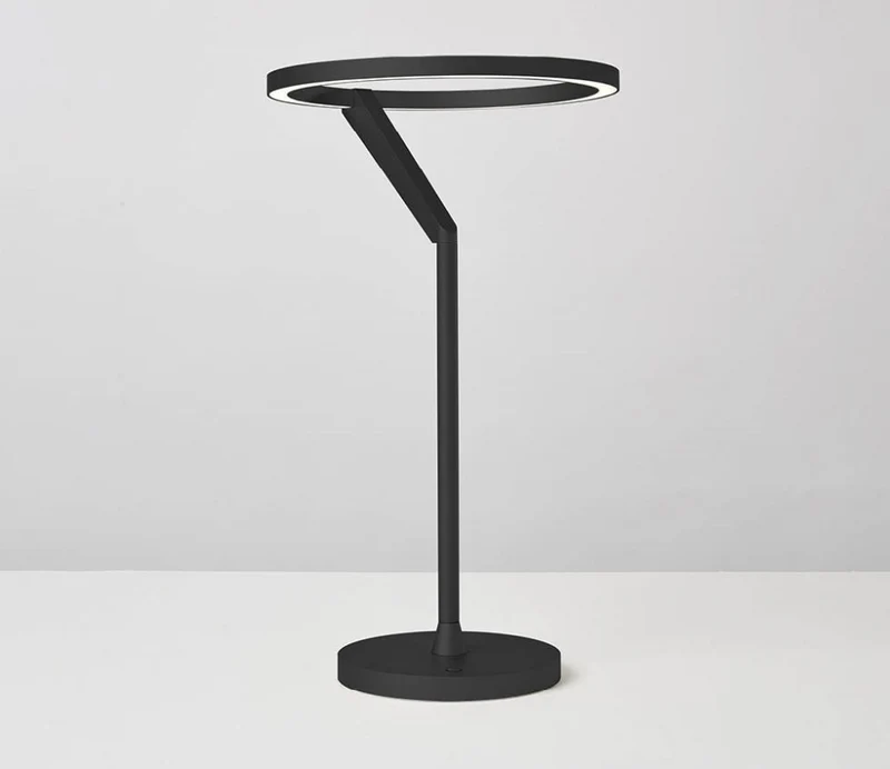 Lampada da tavolo moderna nera in alluminio diametro 22cm