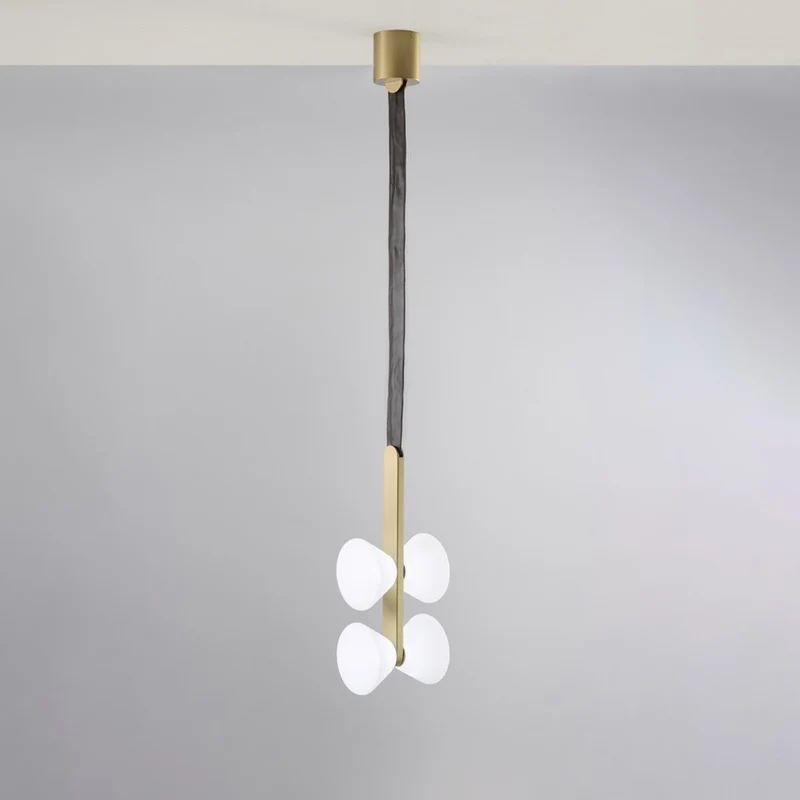 Sospensione oro spazzolato con luci led ip20