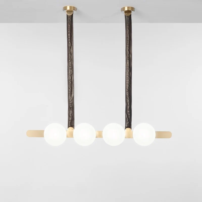 Sospensione lineare per cucina oro spazzolato led 48w 3000k