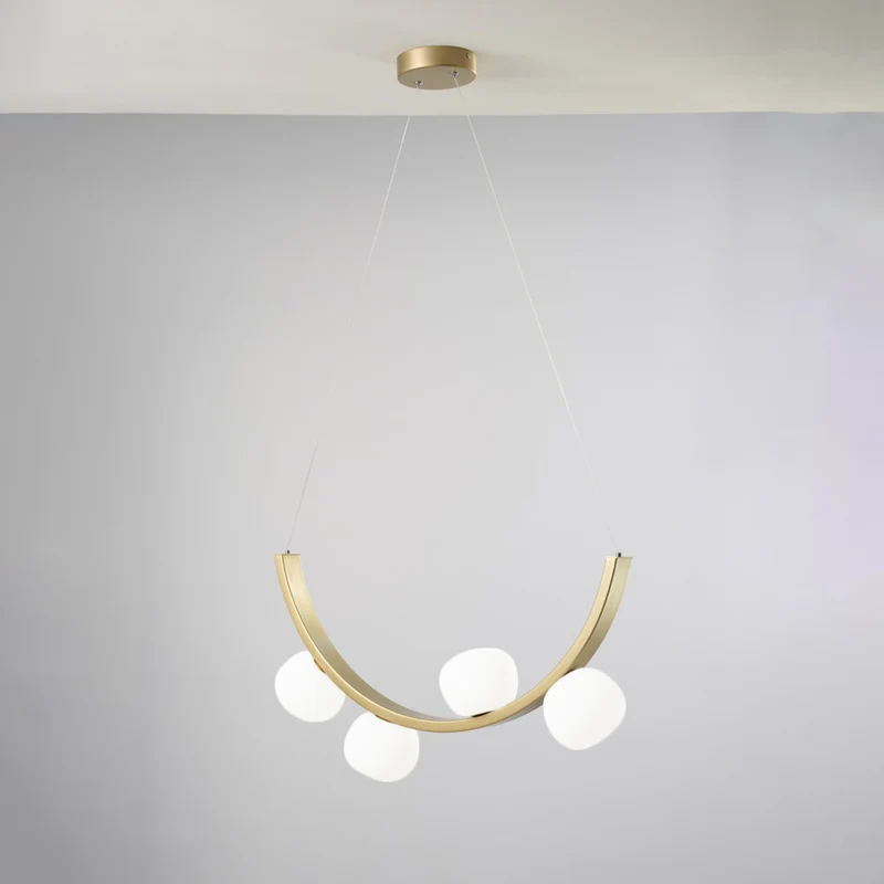 Sospensione 4 luci led stile moderno colore oro