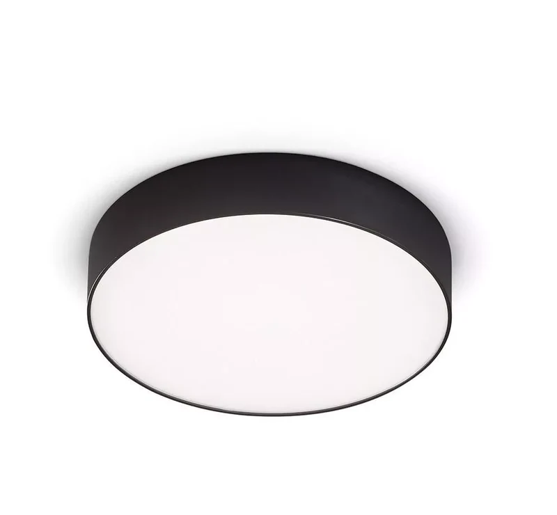 Plafoniera a led nera 20w 3000k per interni rotonda