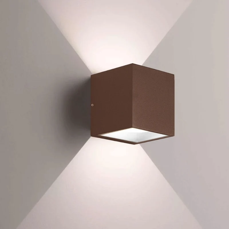 Applique da esterno cubo marrone IP54 GX53