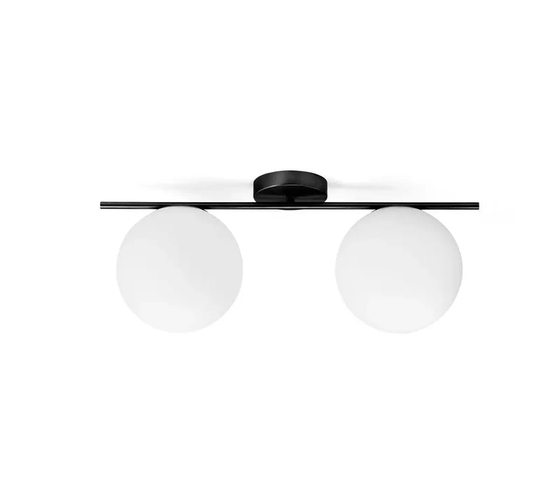 Jugen miloox plafoniera moderna doppia sfera vetro