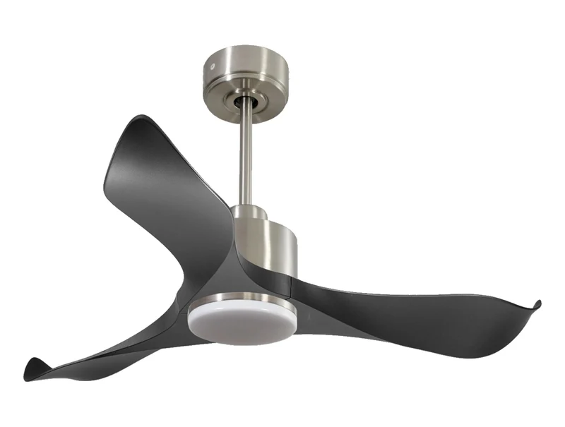 Ventilatore da soffitto Reversibile Termostato Dimmabile Wifi Motore CC Tetti inclinati Telecomando Luce a tre toni Adattatore 2/3 lame Hypersilence Memoria