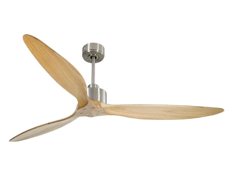 Ventilatore da soffitto Reversibile Termostato Wifi Motore CC Tetti inclinati Telecomando Hypersilence Memoria FullWood