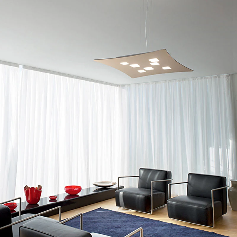 Lampadario moderno per soggiorno biemissione 10 luci GX53