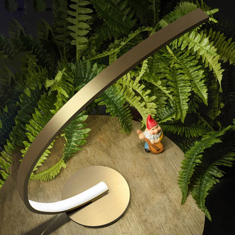 Lampada da tavolo LED moderna minimal di design curvo 12w