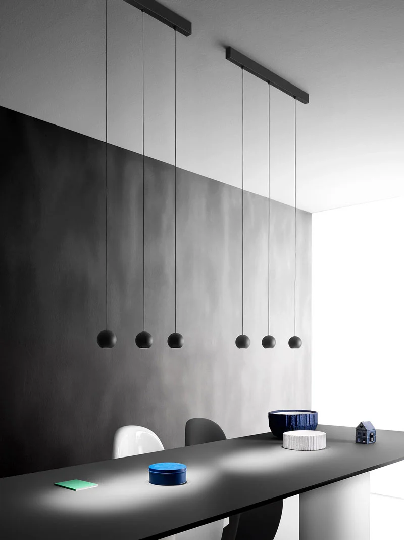 Lampada a sospensione per cucina minimal oro o nero tonda LED