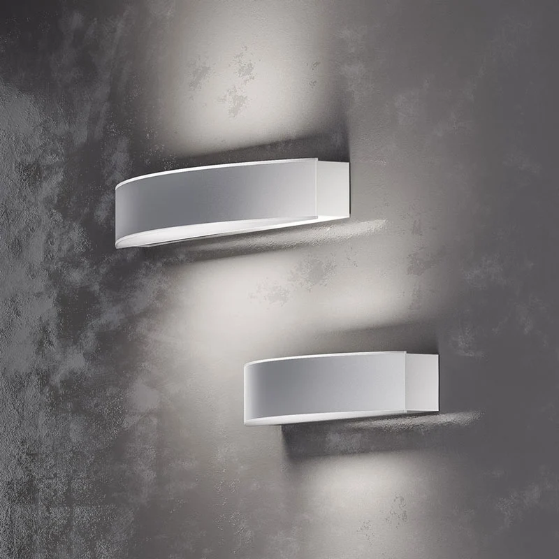 Applique biemissione LED alluminio bianco satinato 28cm o 38cm