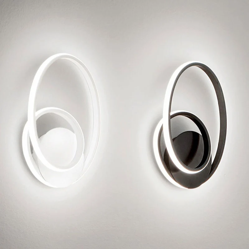 Applique LED da parete alluminio oro bianco o titanio moderno