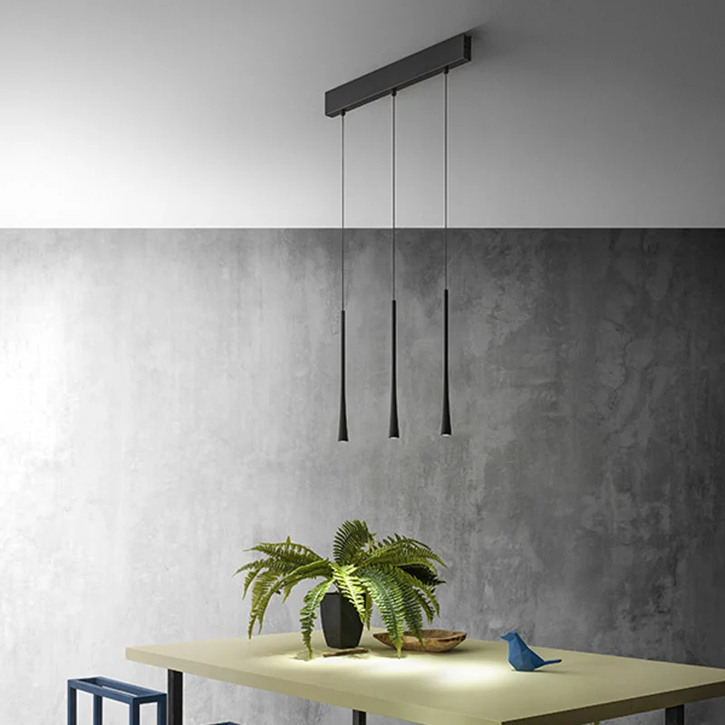 Lampadario da cucina 1 luce o 3 luci lineare moderno LED sospensione