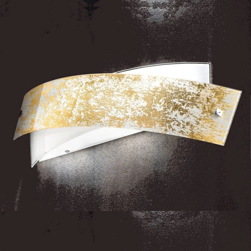Applique da parete vetro foglia oro o foglia argento lampada decorata