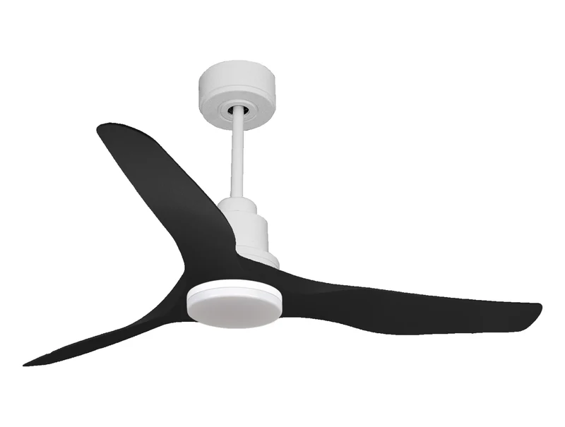 Ventilatore da soffitto Reversibile Termostato Dimmabile Wifi Motore CC Tetti inclinati Telecomando Luce a tre toni Adattatore 2/3 lame Hypersilence Memoria