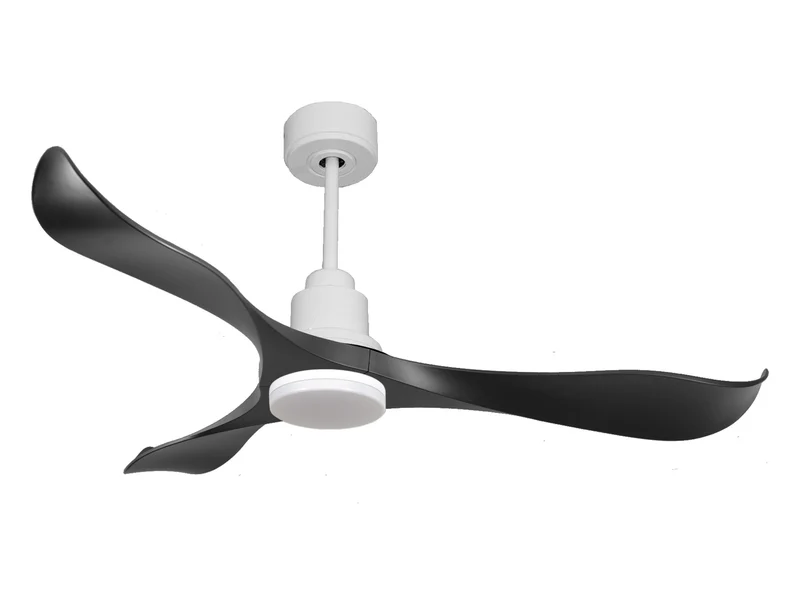 Ventilatore da soffitto Reversibile Termostato Dimmabile Wifi Motore CC Tetti inclinati Telecomando Luce a tre toni Adattatore 2/3 lame Hypersilence Memoria