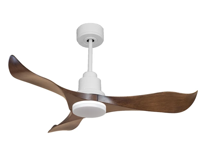 Ventilatore da soffitto Reversibile Termostato Dimmabile Wifi Motore CC Tetti inclinati Telecomando Luce a tre toni Adattatore 2/3 lame Hypersilence Memoria