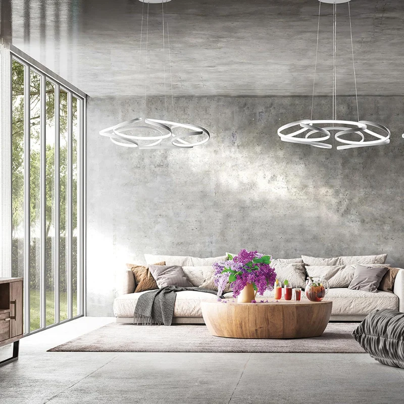 Lampadario moderno led dimmerabile con telecomando 3000k 6000k
