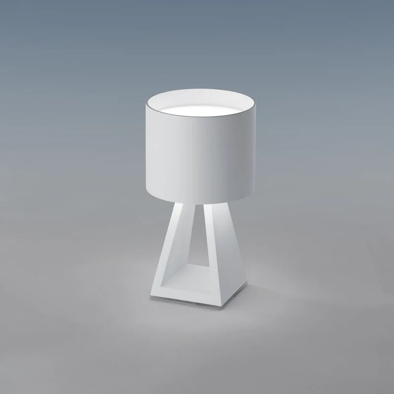 Lampada da comodino metallo bianco led 8.4w 3000k touch dimmer
