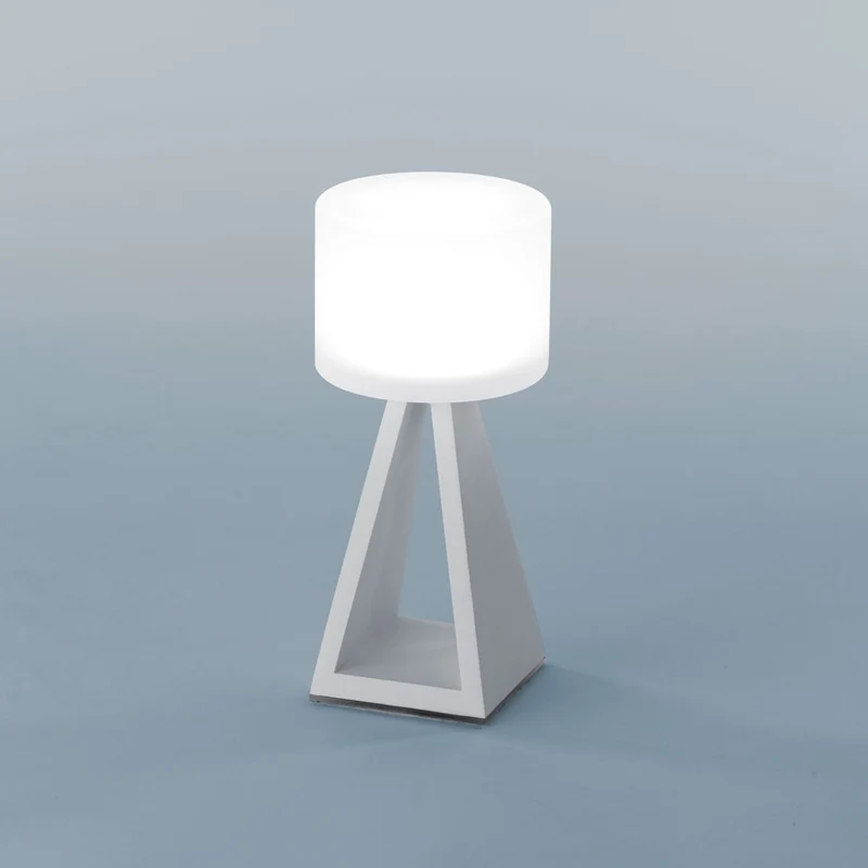 Lampada da comodino moderno led 7w 3000k touch dimmer vetro bianco