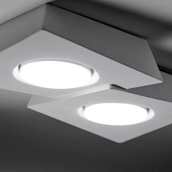 Plafoniera gesso bianco pitturabile design moderna GX53 LED