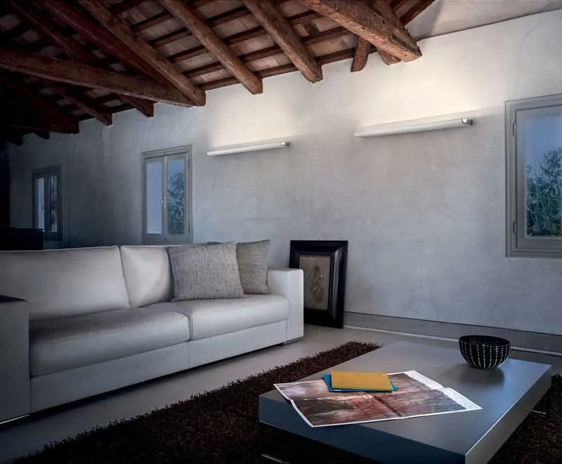 Linea light halfpipe applique led design curvo in metallo