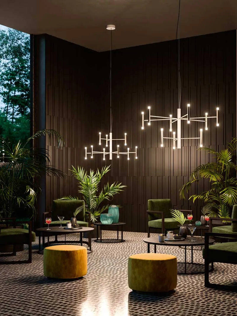 Linea light Perla lampadario elegante 9 luci o 12 luci
