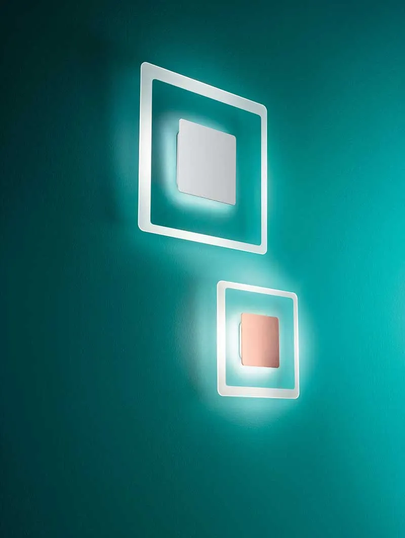 Aruba linealight plafoniera led quadrata di design vetro e metallo