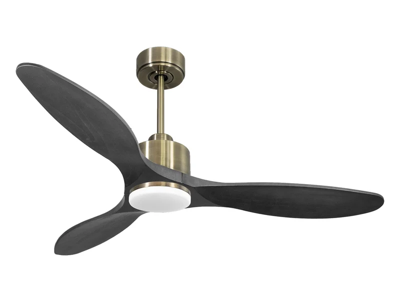 Ventilatore da soffitto Reversibile Termostato Dimmabile Wifi Motore CC Tetti inclinati Telecomando Luce a tre toni Hypersilence Memoria