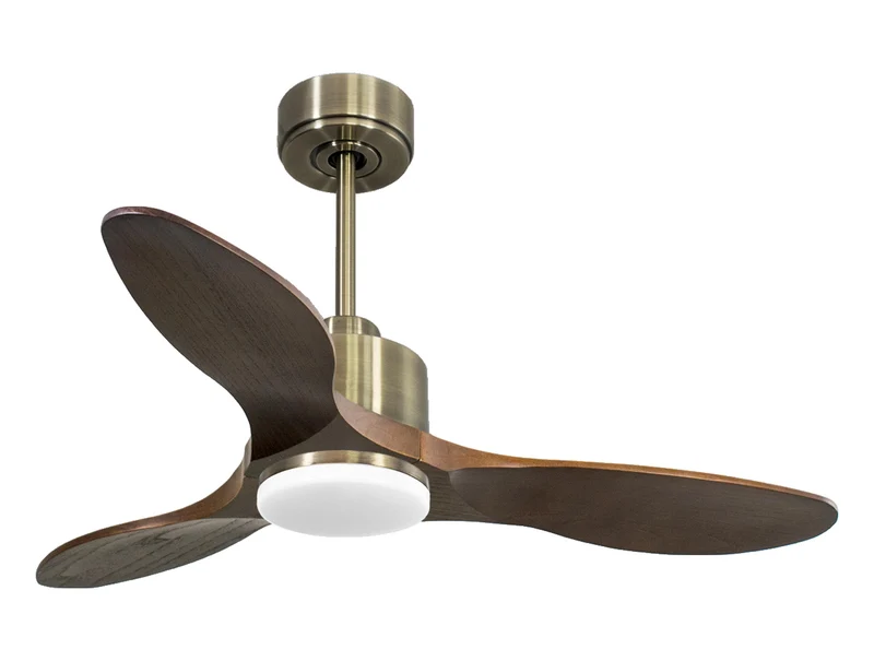 Ventilatore da soffitto Reversibile Termostato Dimmabile Wifi Motore CC Tetti inclinati Telecomando Luce a tre toni Hypersilence Memoria