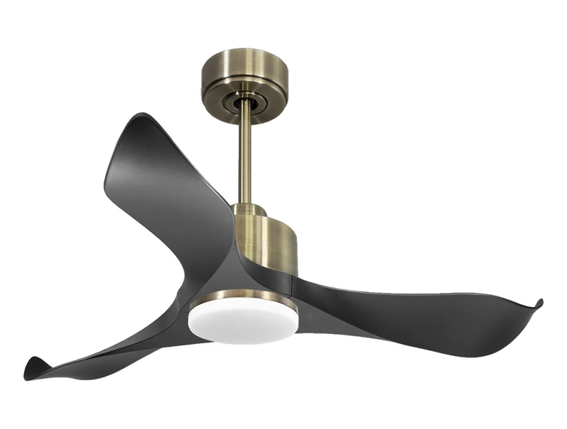 Ventilatore da soffitto Reversibile Termostato Dimmabile Wifi Motore CC Tetti inclinati Telecomando Luce a tre toni Adattatore 2/3 lame Hypersilence Memoria