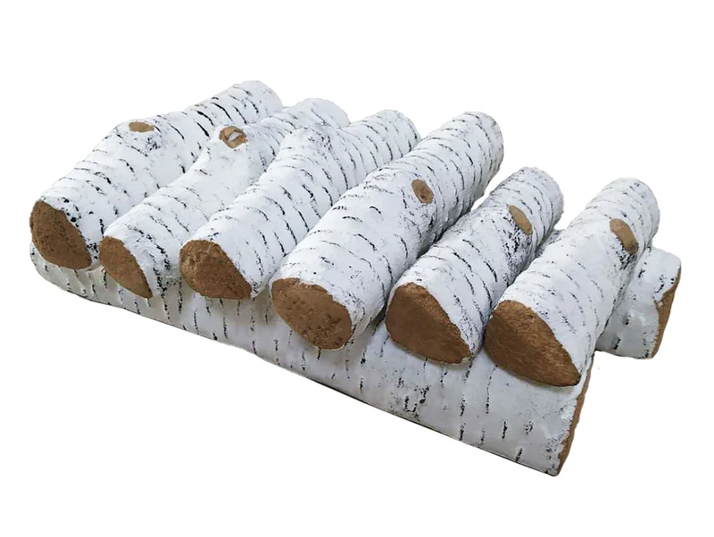 Ceppi decorativi in fibra ceramica bianca (8 pezzi)