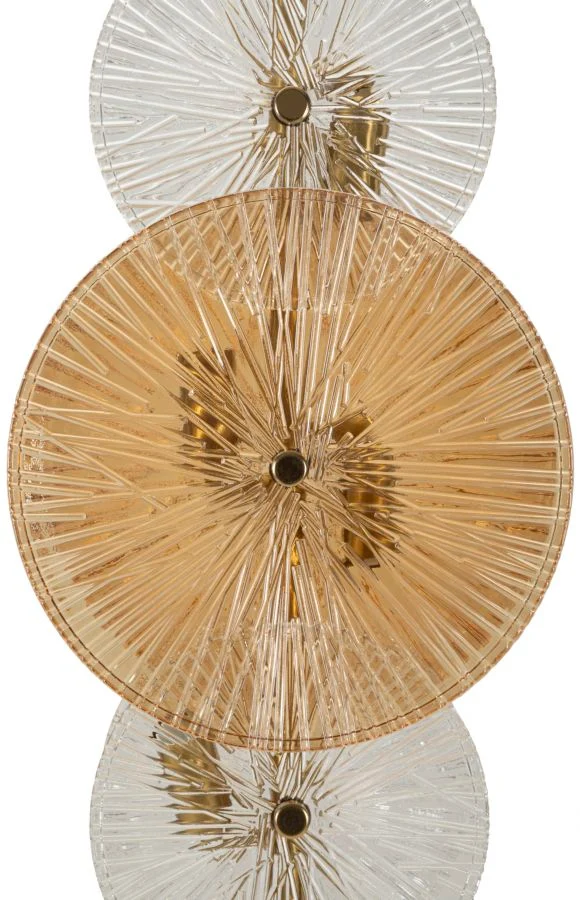 Lampada da Terra Osaka 30x30x164 cm in Ferro e Vetro Oro e Marrone e Trasparente