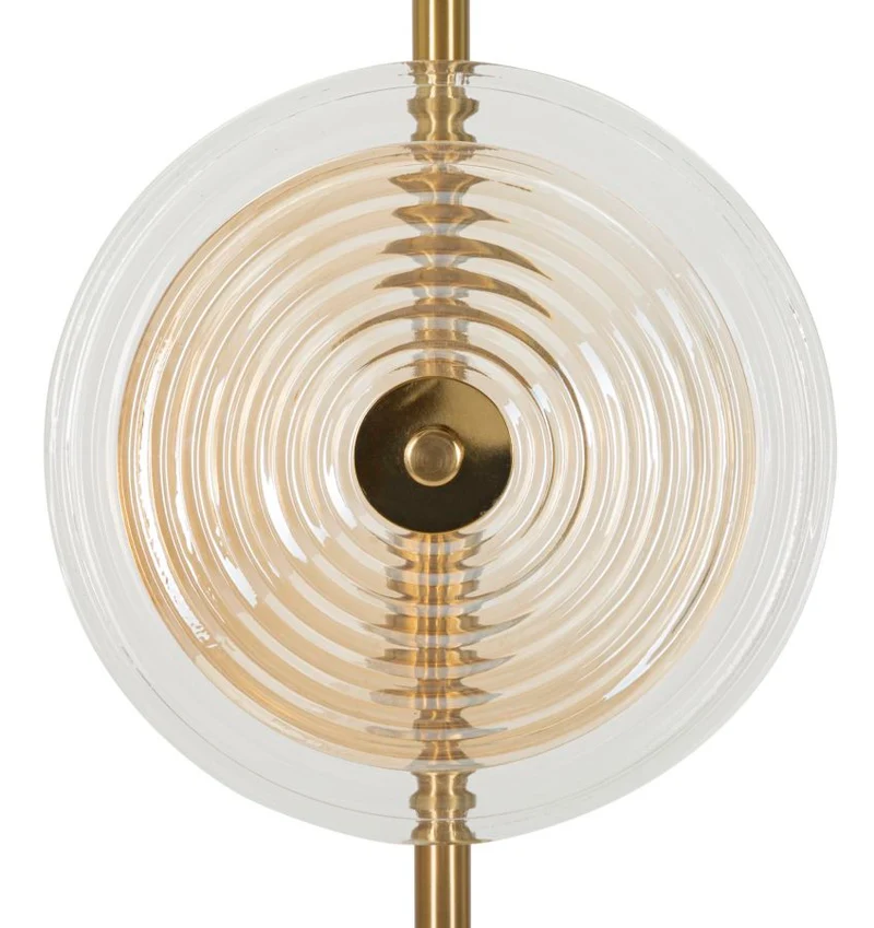 Lampada da Terra Venice Ø30x170 cm in Vetro e Ferro Oro e Naturale e Marrone