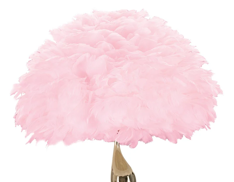 Lampada da Terra Slim Rosa Ø50x165 cm in Ferro e Tessuto Oro e Rosa
