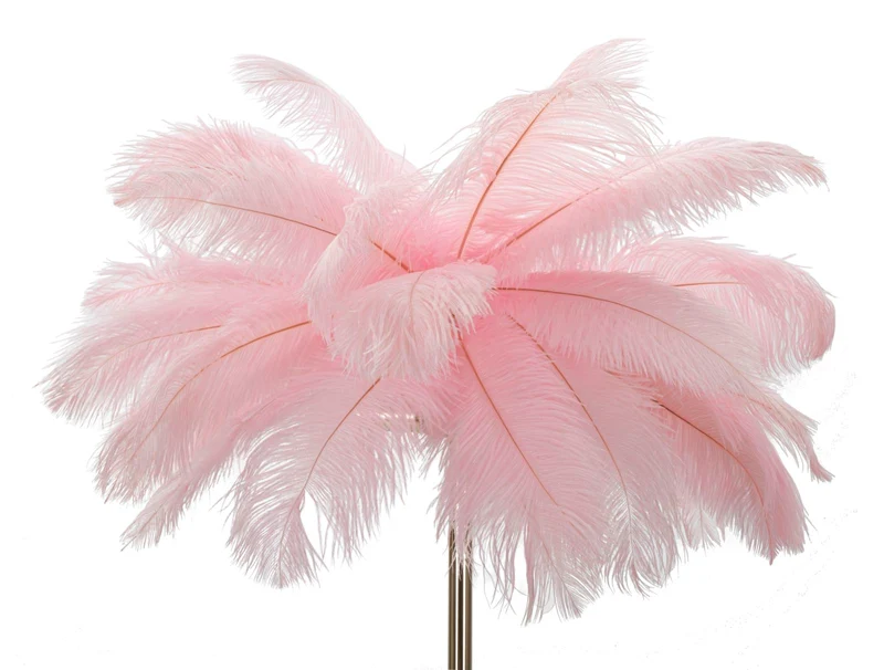 Lampada da Terra Palm Rosa Ø55x160 cm in Ferro e Plastica Rosa e Oro