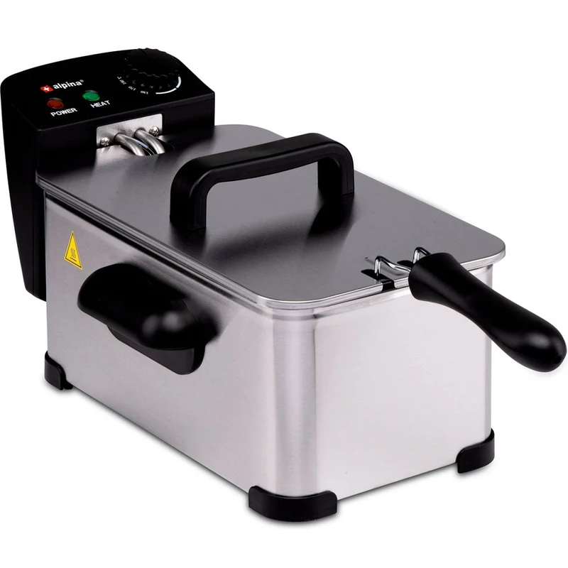 Friggitrice da Cucina 3 Litri Potenza 2000 Watt Temperatura Regolabile e Spia Controllo