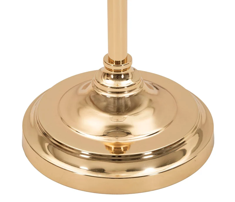 Lampada da Terra Gipsy Ø40x160 cm in Ferro e Tessuto Oro e Bianco
