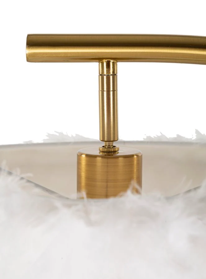 Lampada da Terra Semi Arc 60x33x170 cm in Ferro e Plastica Bianco e Oro
