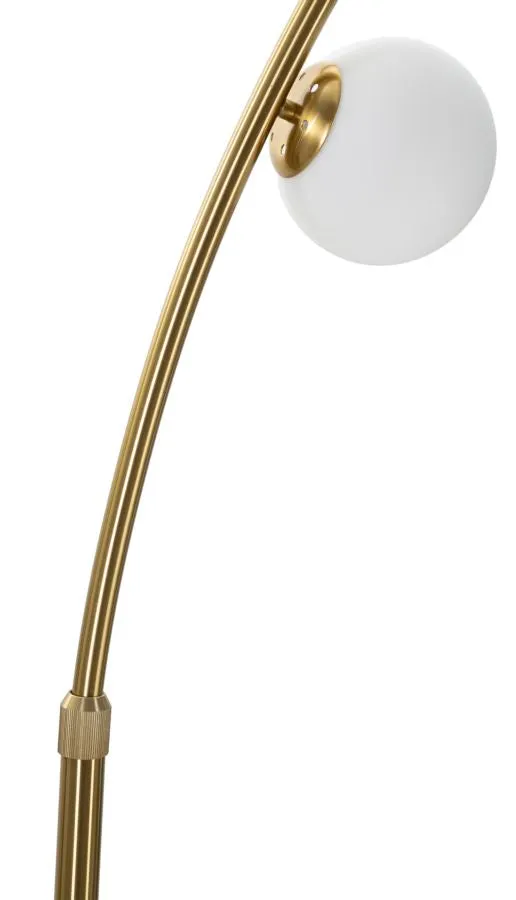 Lampada da Terra Glamy Arc 6 Luci 130x45x220 cm in Ferro e Vetro Oro e Bianco