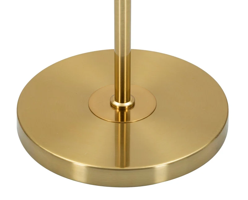 Lampada da Terra Coin Ø40x151 cm in Ferro e Tessuto Oro e Bianco