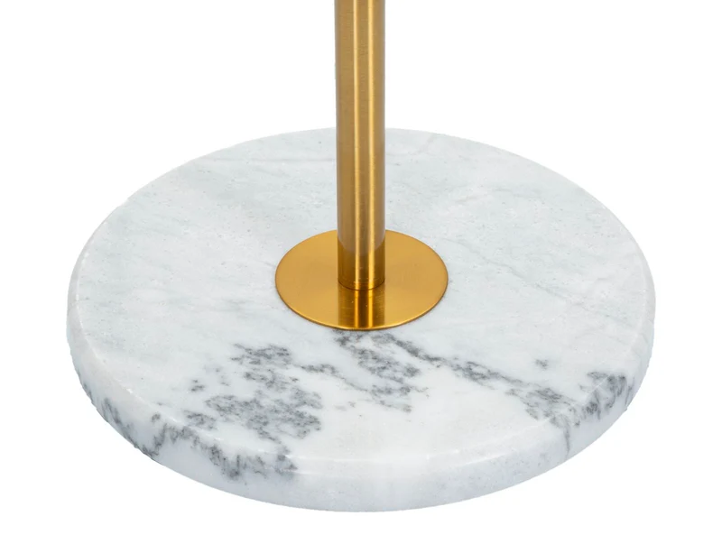 Lampada da Terra Appendiabiti Ø41x173 cm in Ferro e Tessuto Oro e Bianco