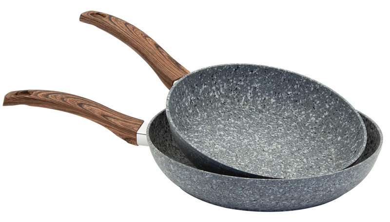 Set 2 Padelle 26-30 cm in Alluminio Forgiato Antiaderente Induzione Collection Gardena Granito