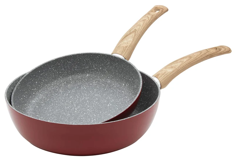 Set 2 Padelle Alte 24-28 cm in Alluminio Forgiato Antiaderente Induzione Collection Ortles Rosse