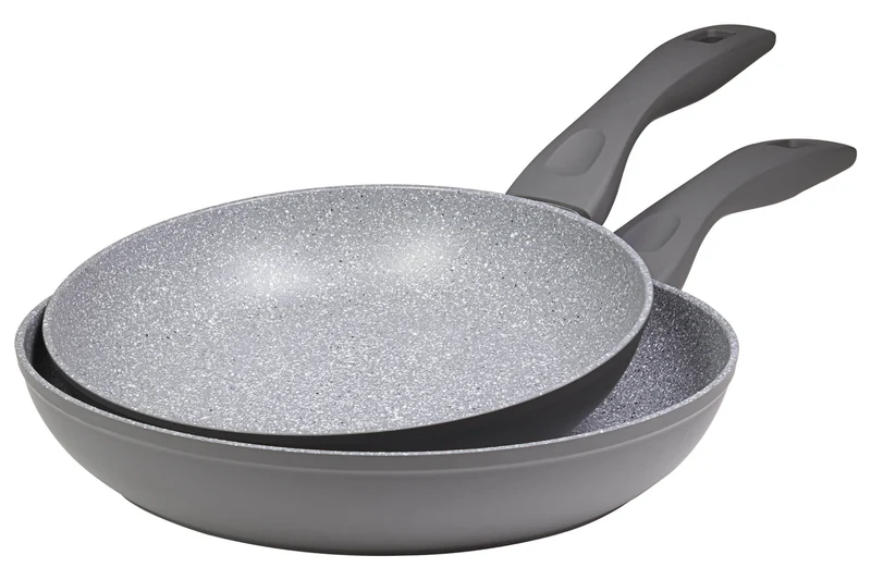 Set 2 Padelle 26-30 cm in Alluminio Forgiato Antiaderente Induzione Collection Rocky Grigie