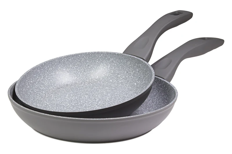 Set 2 Padelle 20-24 cm in Alluminio Forgiato Antiaderente Induzione Collection Rocky Grigie