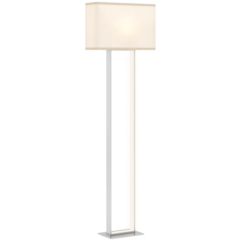 Lampada da Terra Alta 150 cm con 3 Modalità di Luce Interruttore a Pedale Paralume Effetto Lino Bianco