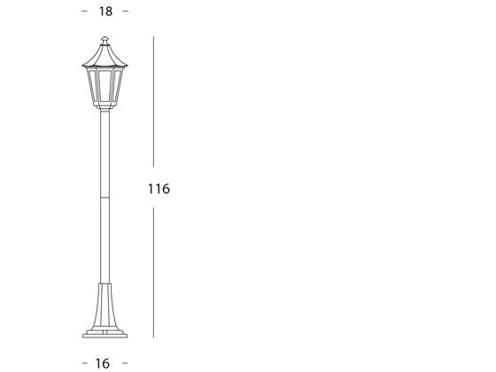 Lampada Palo Paletto per Giardino Colore Nero per Esterno Linea Pagoda Sovil